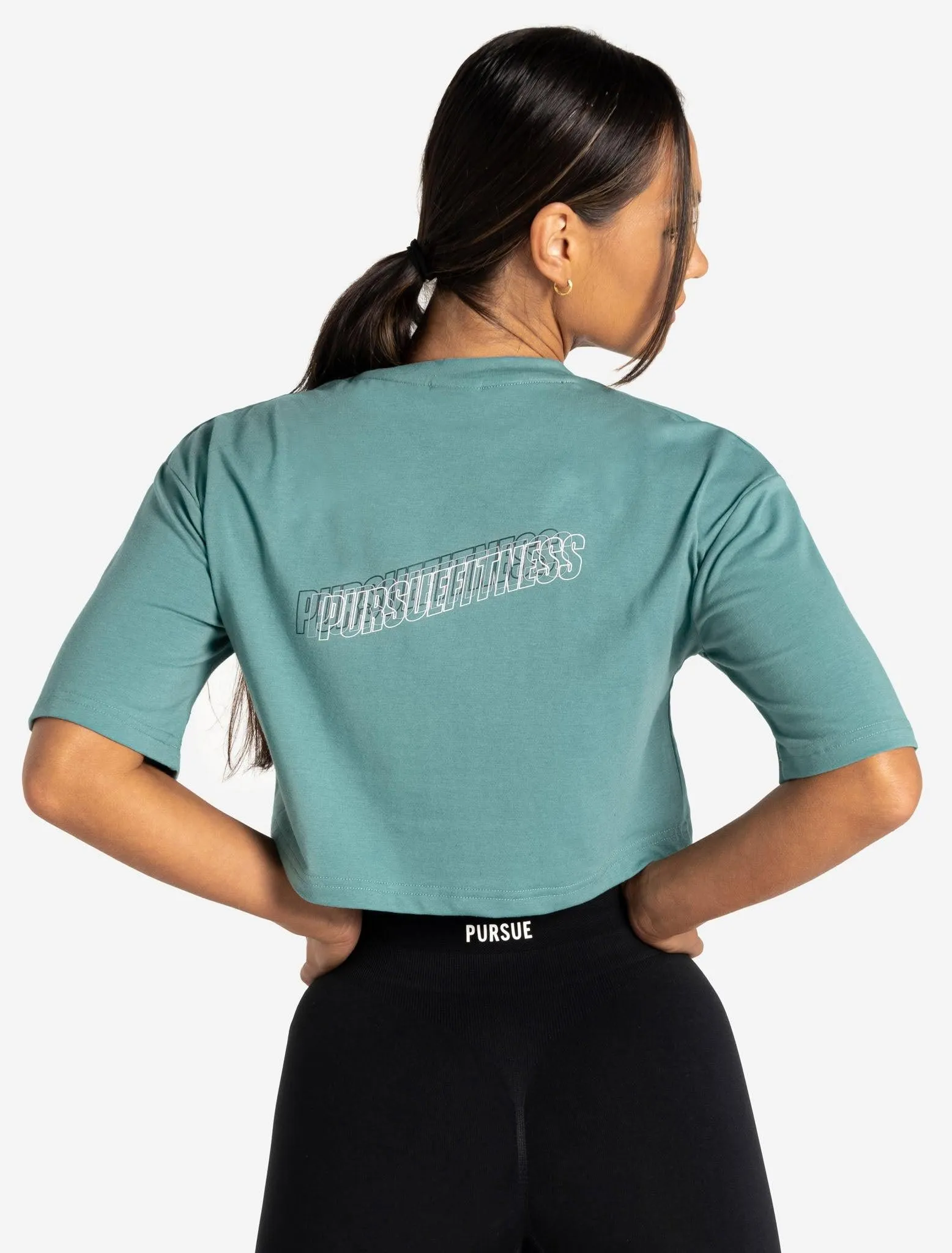 Wave Crop T-Shirt - Teal