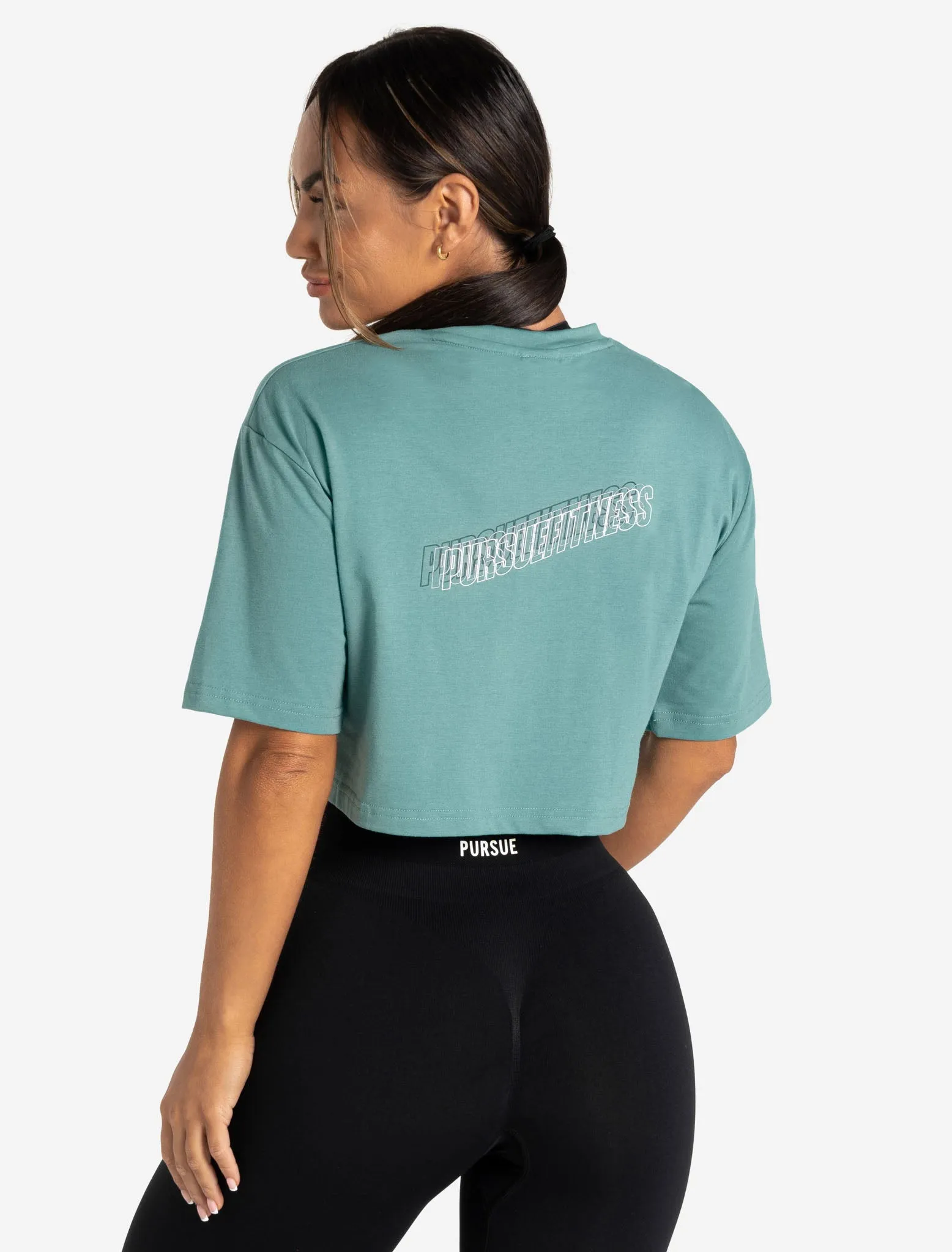 Wave Crop T-Shirt - Teal