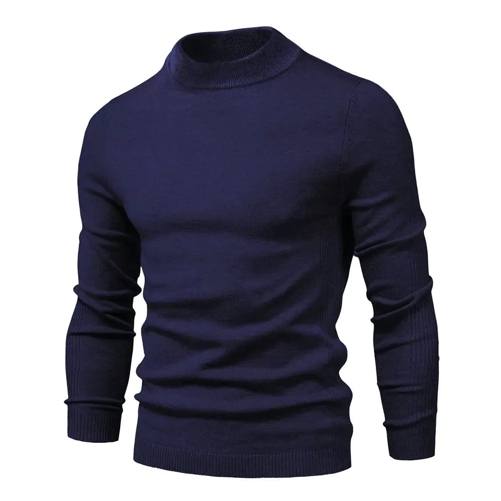 Winter Elegance: Casual Solid Colour Turtleneck Sweater for Men, Combining Quality, Warmth, and Slim Style