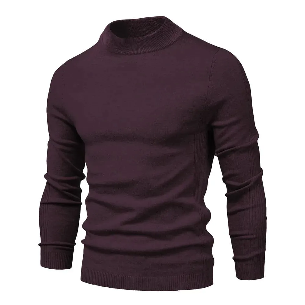 Winter Elegance: Casual Solid Colour Turtleneck Sweater for Men, Combining Quality, Warmth, and Slim Style