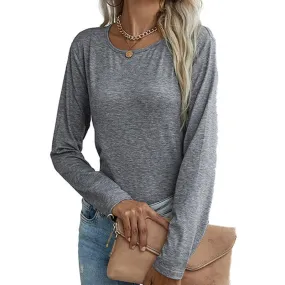 Women's Casual Long Sleeve Tunic Tops Fall Tshirt Blouses