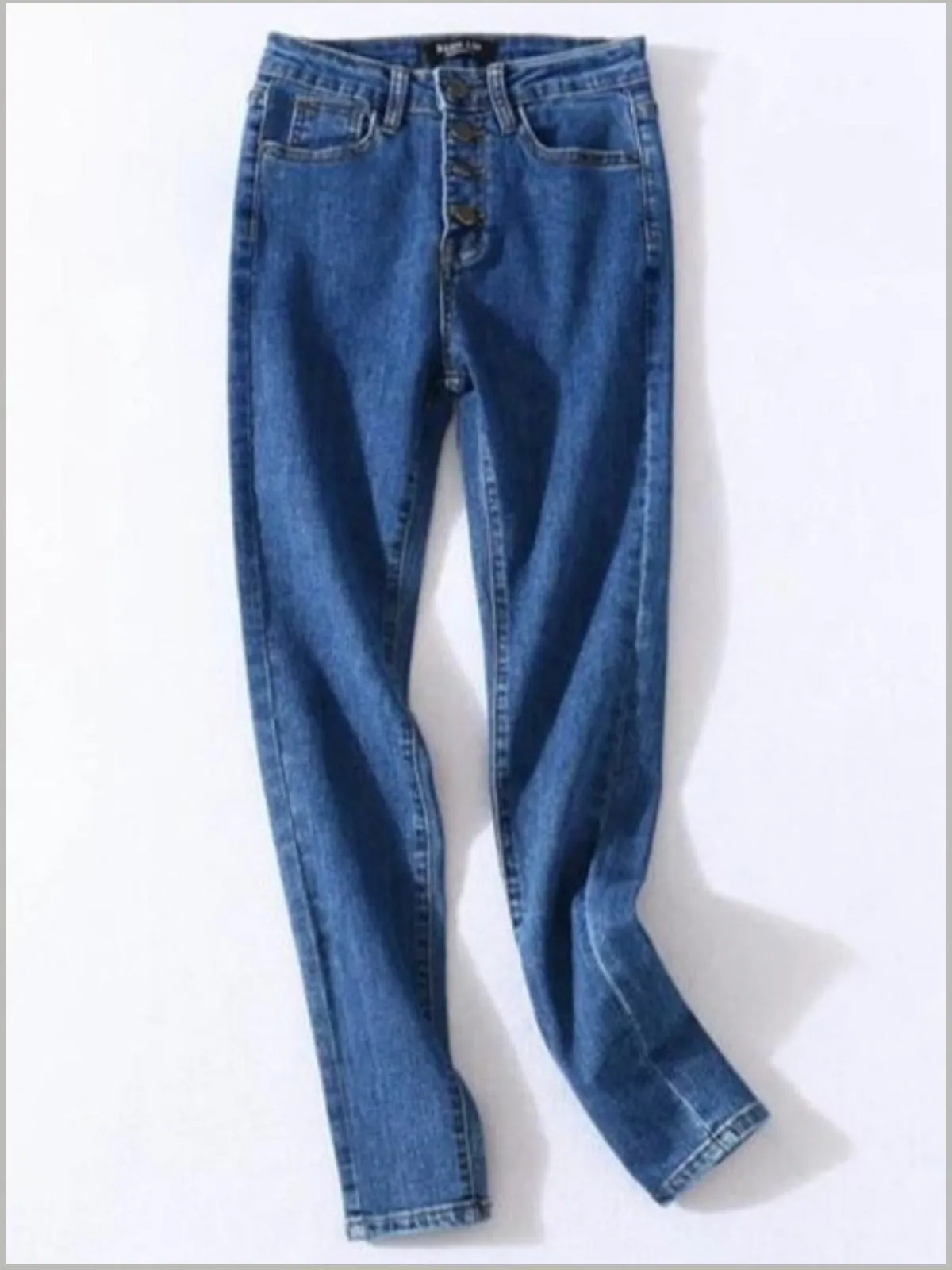 Women's High Waisted Button Fly Pencil Jeans