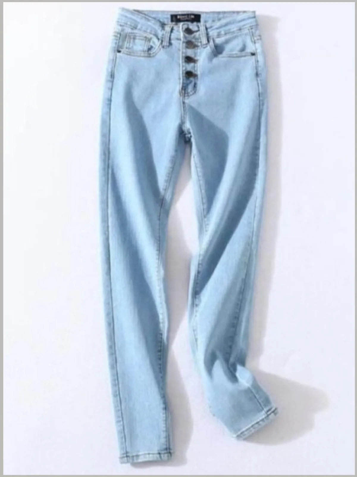 Women's High Waisted Button Fly Pencil Jeans