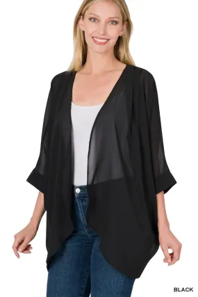 Woven Chiffon Cardigan