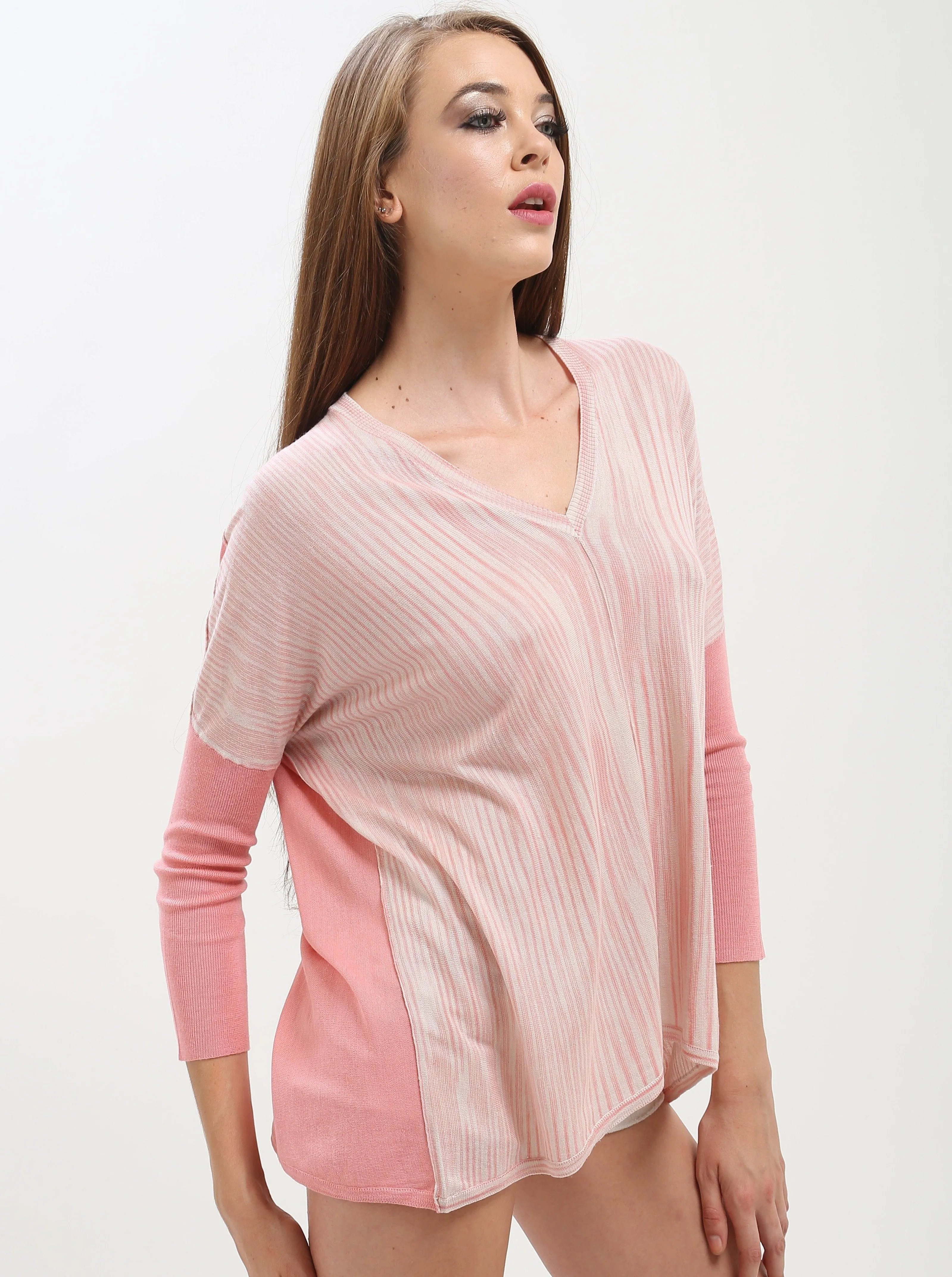 Yarn Dye V Neck Pullover